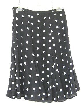 Black White Dot Shirt  Flowy Full A-Line Skirt  Size  8P   NWT